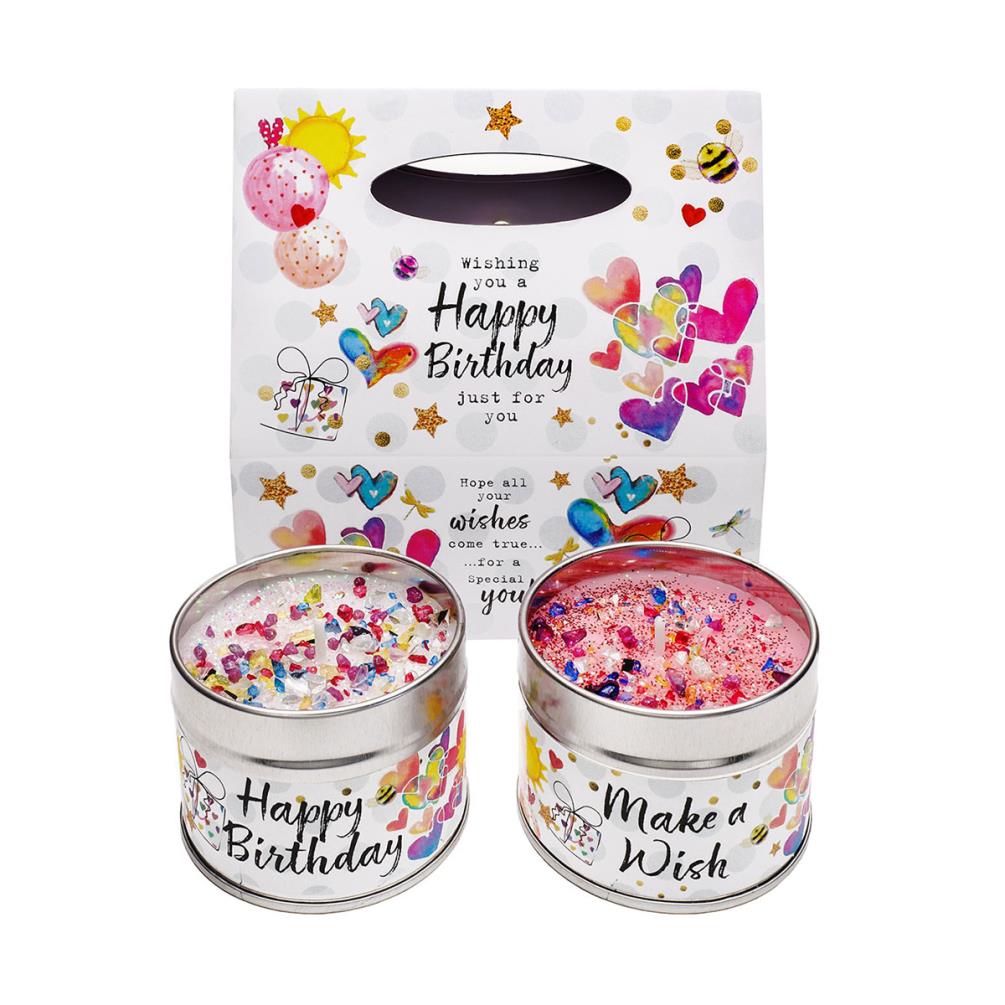 Best Kept Secrets Happy Birthday & Make A Wish Duo Mini Tin Candle Set £8.99